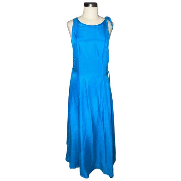 87ORIGINS Ere Dress Blue Maxi Lace Up Sides Women's Size 10 NWT Royal Blue - Picture 2 of 13